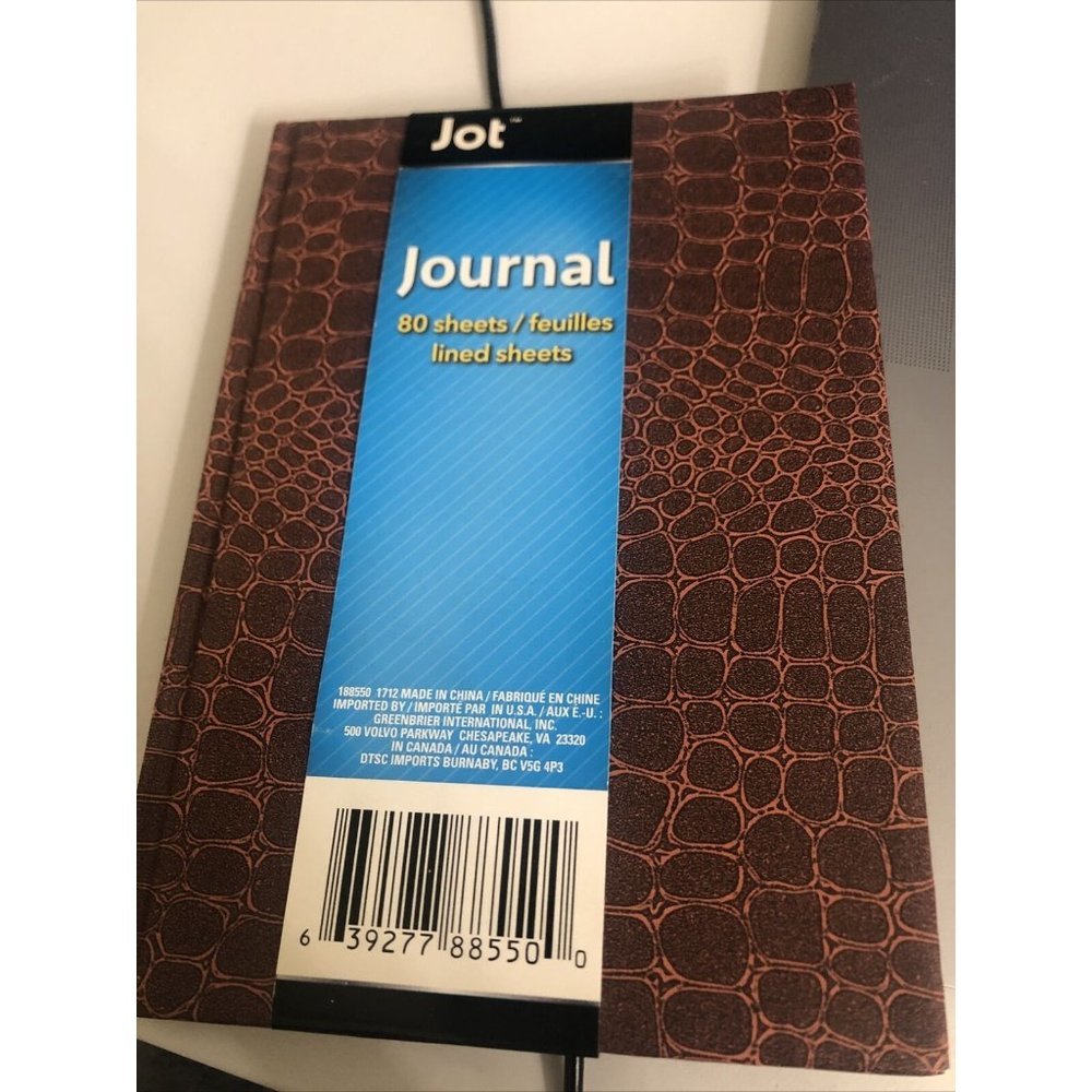 New Jot HardCover Journal Notebook Bound 60 pg 5 x 7” Red Snakeskin Pattern